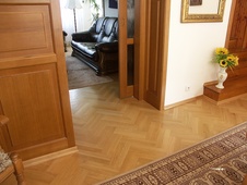 Oak solid block flooring