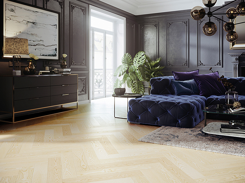 Ash Moonlight Herringbone, Barlinek wooden flooring