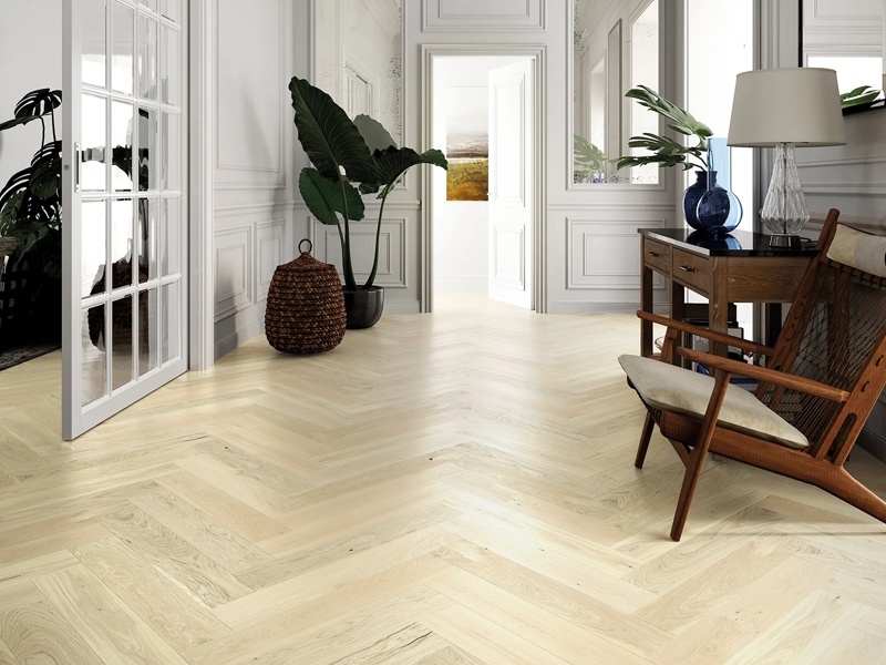 Oak Bianco Herringbone, Barlinek wooden flooring