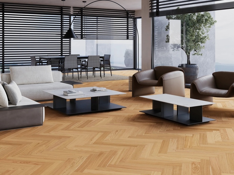 Dub Futuris Esthetic Herringbone 91, hybridní podlahy Barlinek Smart Wood