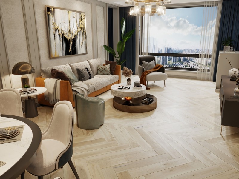 Oak Salt Herringbone, Barlinek wooden flooring