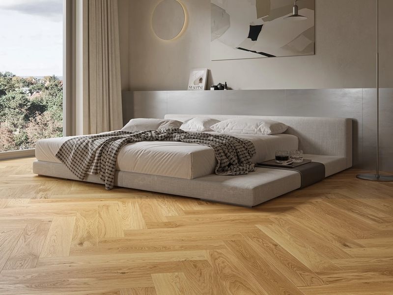 Dolceria Herringbone Oak, Barlinek wooden flooring