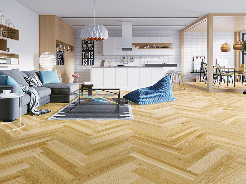 Ash Auric Herringbone, Barlinek wooden flooring