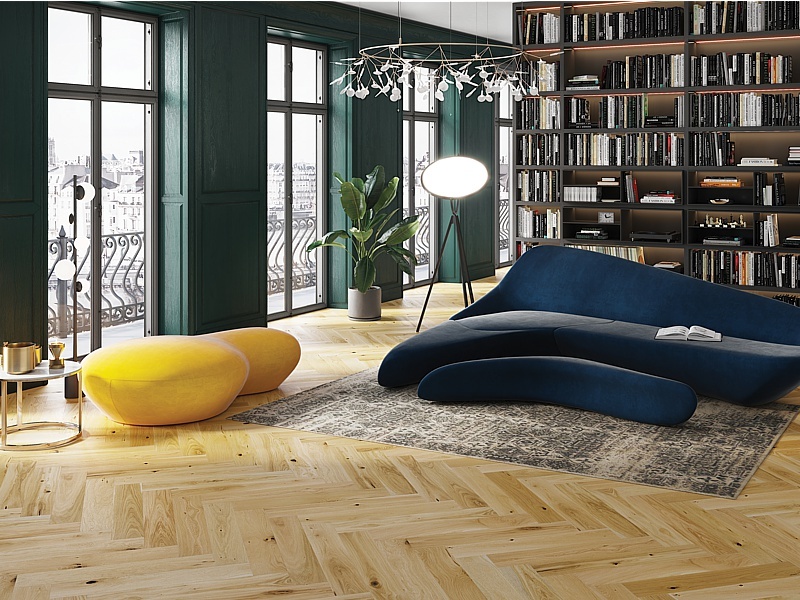 Oak Grand Canyon Herringbone, Barlinek wooden flooring