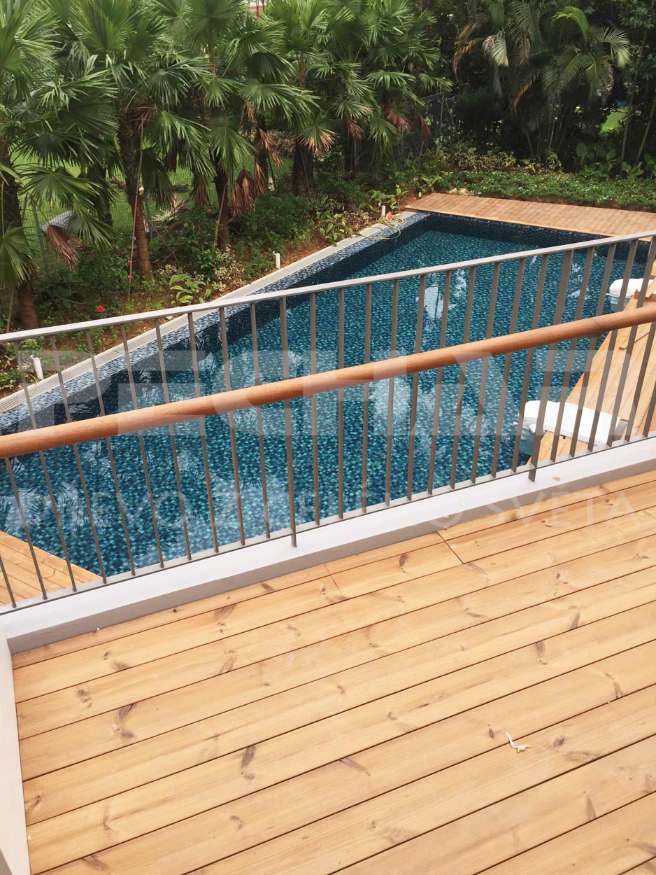 Thermowood pine wooden decking