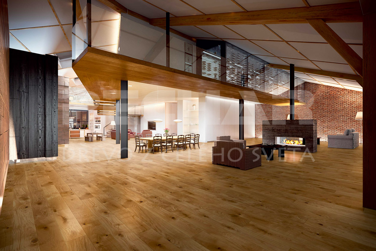 Oak Rustikal solid flooring by Austrian production Weiss